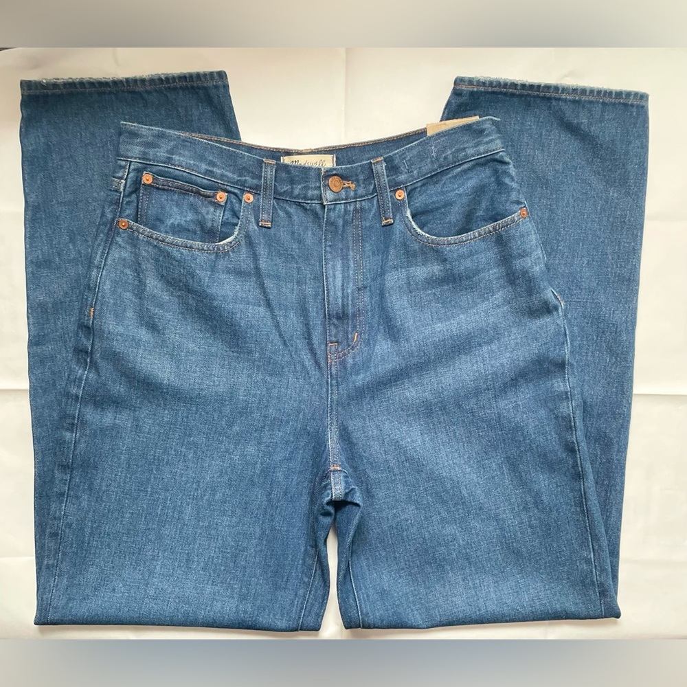 Madewell Women's Baggy Straight Leg Jeans - Medium Blue Denim
